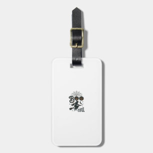 Boo-tiful Witch Halloween Vintage Engraving Design Luggage Tag