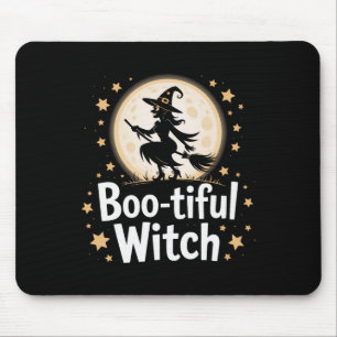 Boo-tiful Witch Silhouette Halloween Witch Moon 1 Mouse Mat
