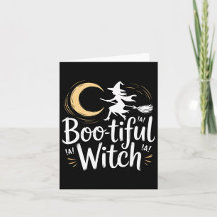 Boo-tiful Witch Silhouette Halloween Witch Moon Card