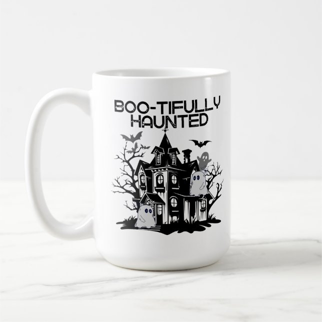 Boo-tifully Haunted.w Coffee Mug (Left)