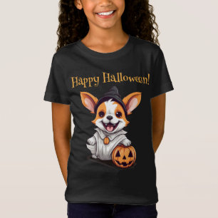 Boo-tifully Playful: Ghost Dog Halloween Pumpkin T-Shirt