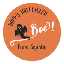 Boo Tiny Ghost Happy Halloween Orange