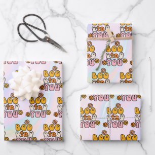 Boo to You Cute Halloween Wrapping Paper Sheet