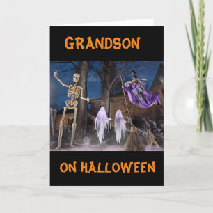 "BOO TO YOU" **GRANDSON** HAPPY HALLOWEEN  CARD