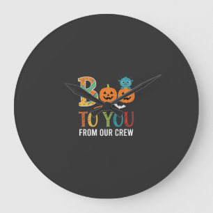 Boo To You Halloween Crew Design_1 Large Clock