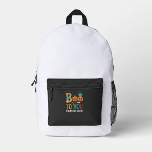 Boo To You Halloween Crew Design_1 Printed Backpack