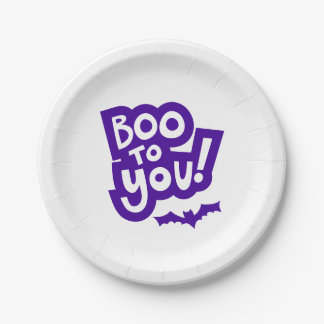 Boo to You Halloween Party Plates