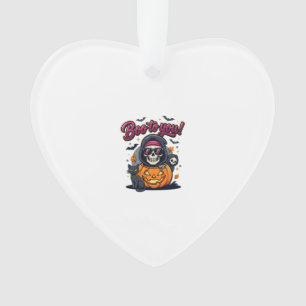Boo to You Halloween Skeleton Pumpkin Ornament