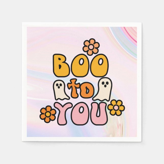 Boo to You Retro Halloween Napkin (Front)