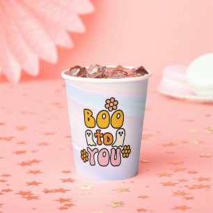 Boo to You Retro Halloween Paper Cups