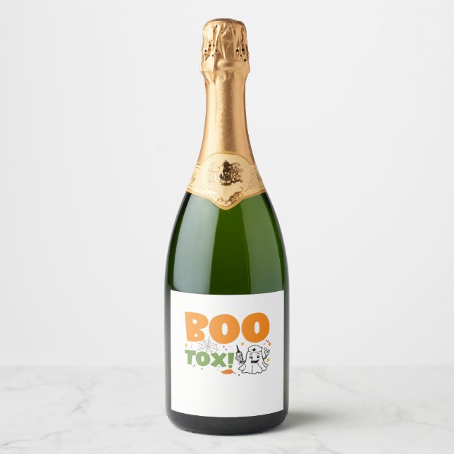 BOO Tox Nurse Injector Filler Botox Dysport Dealer Sparkling Wine Label (Front)
