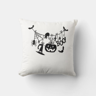 Boo Trick or Treat Halloween Bats, Pumpkins Cushion
