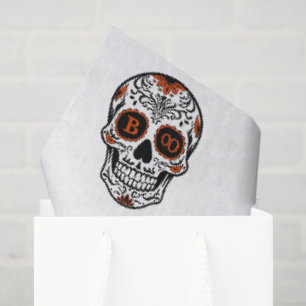 BOO Typography Skull Halloween - Modern Gothic Tissue Paper