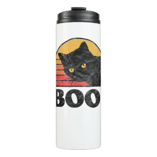 Boo! Vintage Eighties Style Cat Retro Distressed H Thermal Tumbler