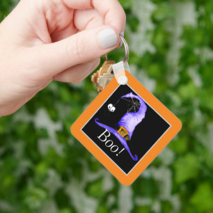 Boo! Whimsical Witches' Hat Key Ring
