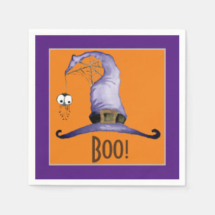 Boo! Whimsical Witches' Hat  Napkin
