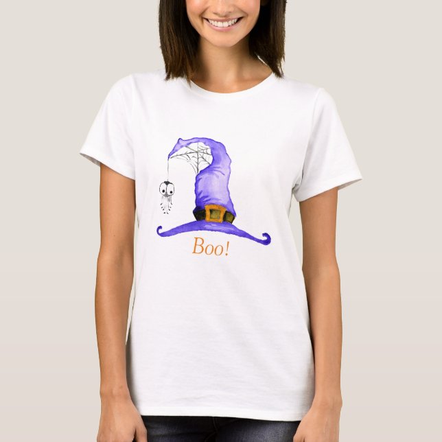 Boo! Whimsical Witches' Hat  T-Shirt (Front)
