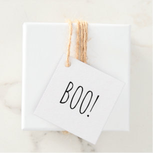 Boo white and black minimalist simple Halloween  Favour Tags