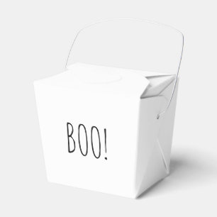Boo white simple typography funny cute Halloween Favour Box
