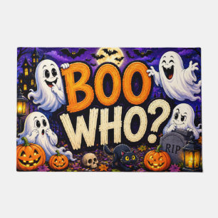 Boo Who? Funny Ghost Halloween Welcome Doormat