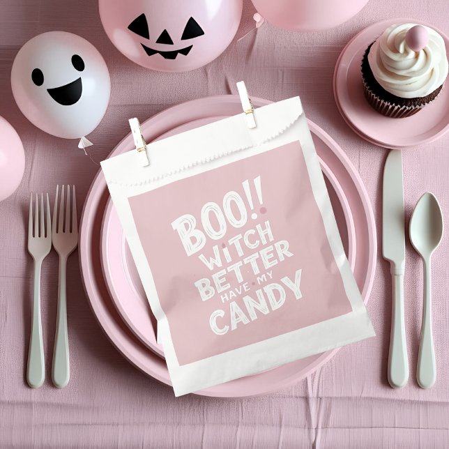 Boo! Witch Better Have My Candy | Pastel Pink  Favour Bags (Creator Uploaded)