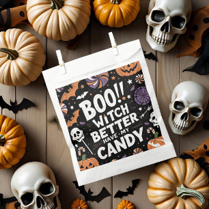 Boo! Witch Better Have My Candy   Spooky Black  Favour Bags