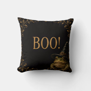 BOO! Witch Toad Halloween Cushion