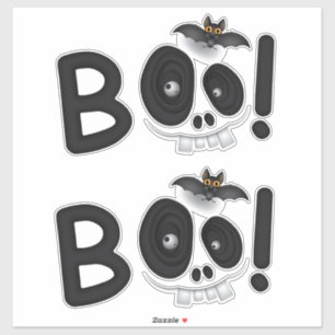 BOO with a Bite – Bat & Skull Halloween Lettering