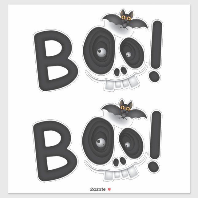 BOO with a Bite – Bat & Skull Halloween Lettering (Sheet)