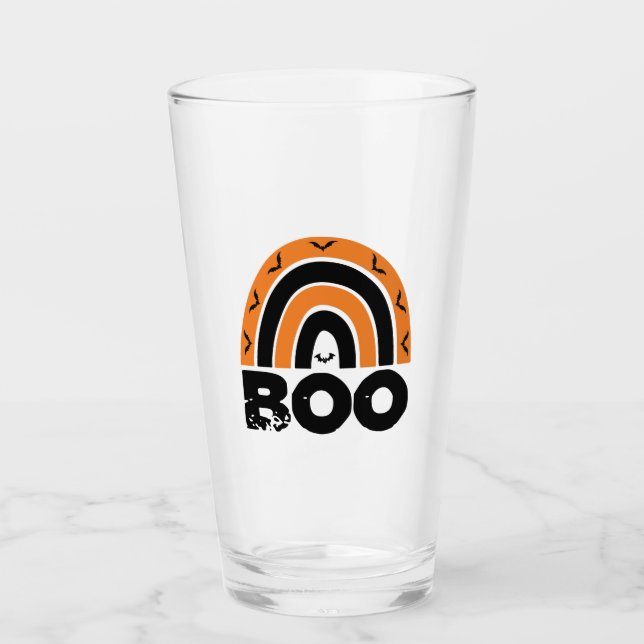 Boo with Flying Bats and Rainbow Glass (Front)