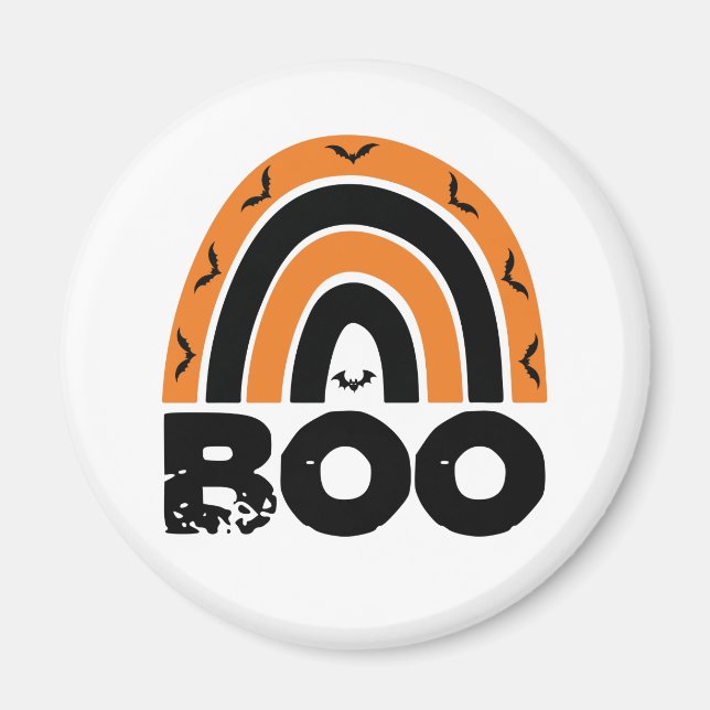 Boo with Flying Bats and Rainbow Magnet (Front)