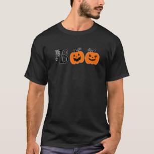 Boo With Spiders And Pumpkin  Costume Happy Hallow T-Shirt