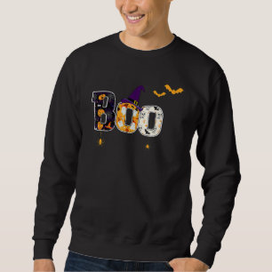 Boo With Spiders And Witch Hat Halloween 2 Sweatshirt