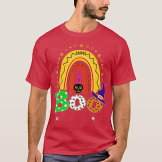 Boo With Spiders And Witch Hat Halloween Rainbow,  T-Shirt