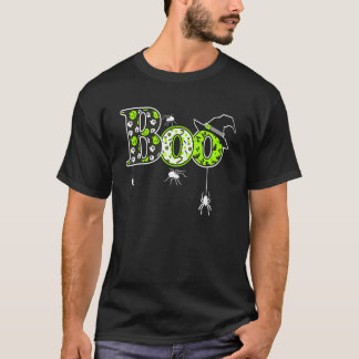 Boo With Spiders And Witch Hat Halloween T-Shirt
