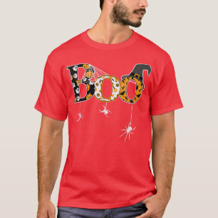 Boo With Spiders And Witch Hat Halloween T-shirt77 T-Shirt