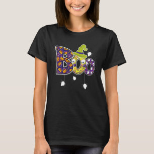 Boo With Witch Hat Spiders Pumpkin Halloween Party T-Shirt