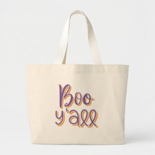Boo Y’all – Elegant Halloween Calligraphy Large Tote Bag