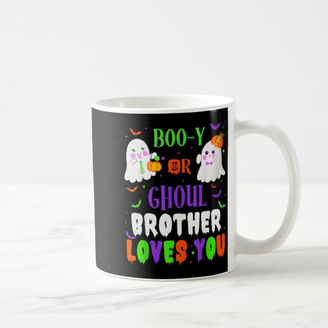 Boo-y Or Ghoul Brother Loves You Boo Halloween Bab Coffee Mug (Right)
