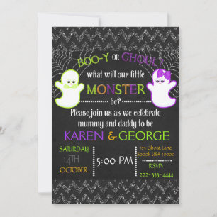 Boo-y or Ghoul Halloween Gender Reveal Invite
