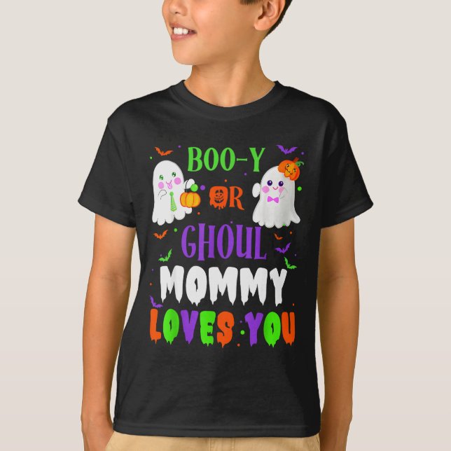 Boo-y Or Ghoul Mommy Loves You Boo Halloween Baby  T-Shirt (Front)