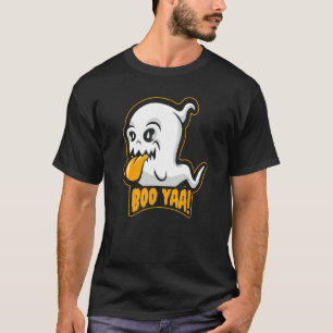 Boo Yaa Spooky Halloween Ghost In Your Face Tongue T-Shirt
