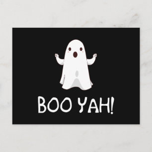 Boo Yah Funny Halloween Ghost Postcard