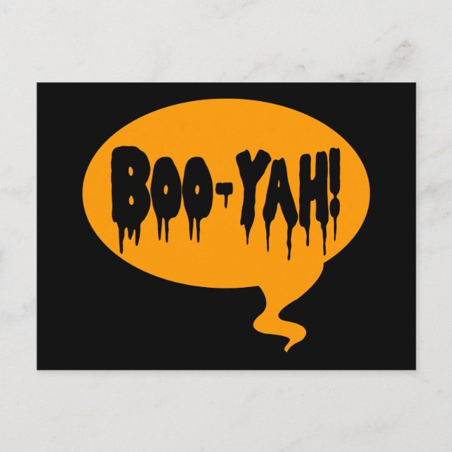 Boo-Yah! Funny Halloween Style Talk Bubble Postcard (Front)