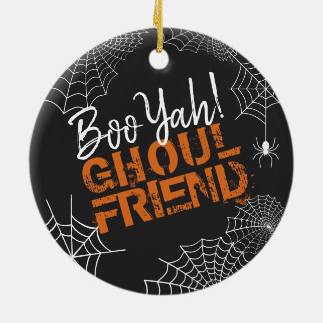 Boo Yah Ghoul Friend Halloween ID684 Ceramic Tree Decoration (Back)