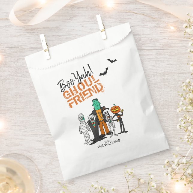 Boo Yah Ghoul Friend Halloween Monsters ID684 Favour Bags (Clipped)