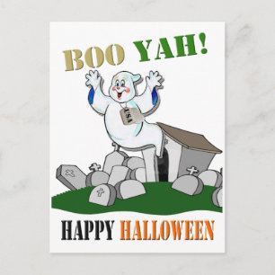 Boo Yah! Happy Halloween Postcard