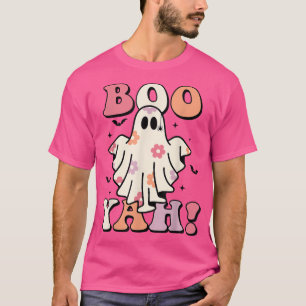 Boo Yah Spooky Season Funny Ghost Halloween Groovy T-Shirt