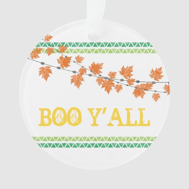 BOO Y'ALL Fall Fest Year Colourful Fun Halloween Ornament (Front)