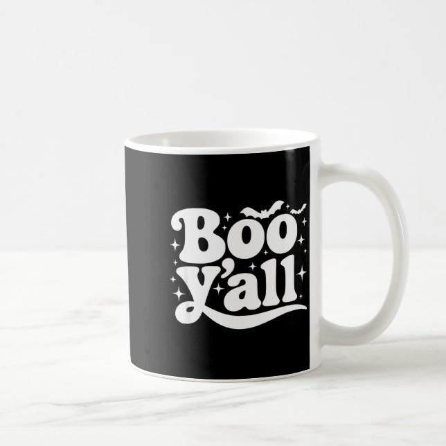 Boo Y'all Southern Retro Halloween Quote Saying Ba Coffee Mug (Right)